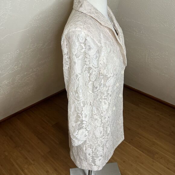 Lulus Double Breasted Dress Size Small Beige Ronan Lace Mini‎ Cocktails Party - Picture 8 of 10